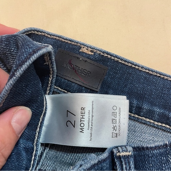 MOTHER- The Rambler Zip Ankle Straight Leg Pants in Dark Wash High Tide Size 27 - Picture 9 of 10